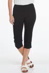Slimsation By Multiples Pull On Capri Pant In Black
