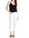 Slimsation By Multiples Pull-on Crop Pants With Front & Back Pockets In White In Black