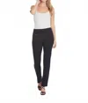 Slimsation By Multiples Pull On Ease-y-fit Ankle Pants In Intense Grey In Black