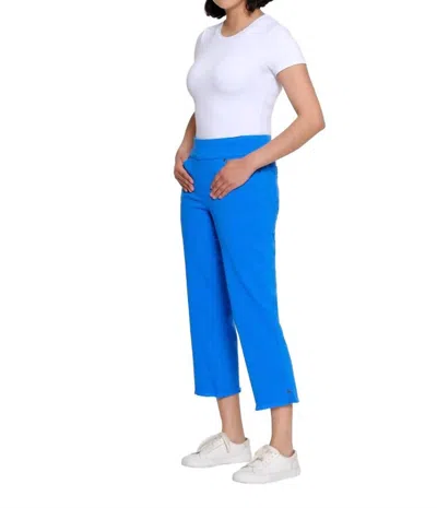 Slimsation By Multiples Pull On Five Pocket Crop Pants In Blue