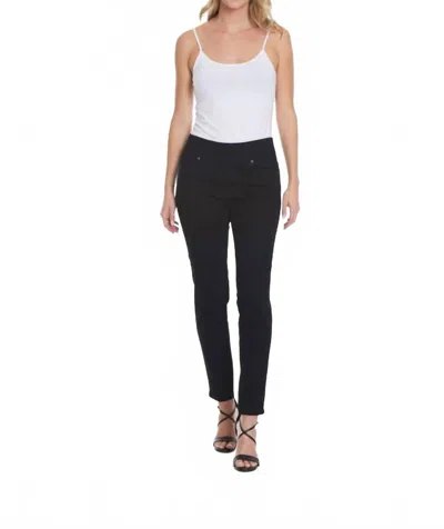 Slimsation By Multiples Pull On Jeans In Black Denim