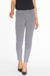 Slimsation By Multiples Pull On Printed Ankle Pant In Black/white In Gray