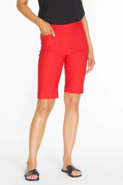 Slimsation By Multiples Pull On Walking Shorts In Red