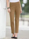 Slimsation By Multiples Wide Band Ankle Pants In Espresso