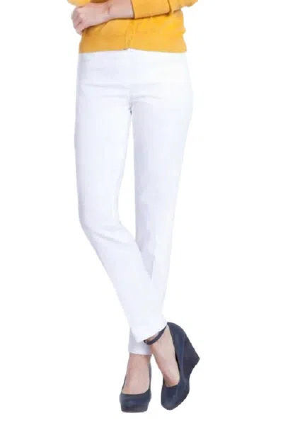 Slimsation By Multiples Wide Band Ankle Pants In White
