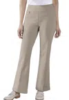 Slimsation By Multiples Wide Band Elastic Waist Flare In Stone In White