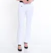 Slimsation By Multiples Wide Band Elastic Waist Flare Leg Pant In White In White