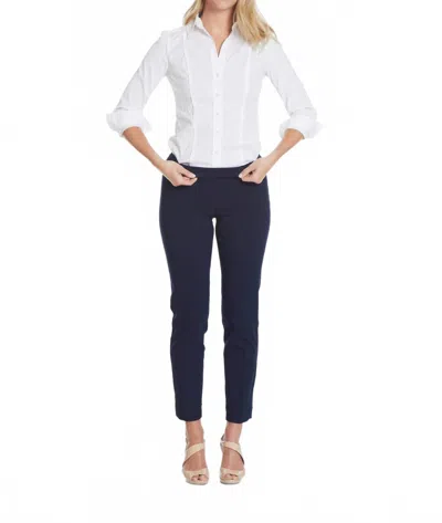 Slimsation By Multiples Women's All I Want Pants In Navy/midnight In White