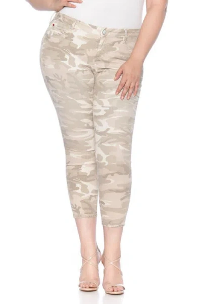 Slink Jeans Camo Print Twill Skinny Pants In Cloud Camo