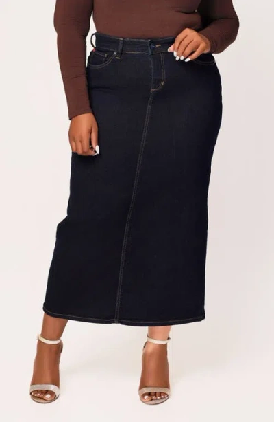 Slink Jeans Denim Maxi Skirt In Ava