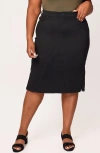 Slink Jeans Denim Midi Skirt In Black