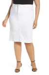 Slink Jeans White Denim Pencil Skirt In Clare White