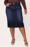 Slink Jeans Denim Midi Skirt In Emma