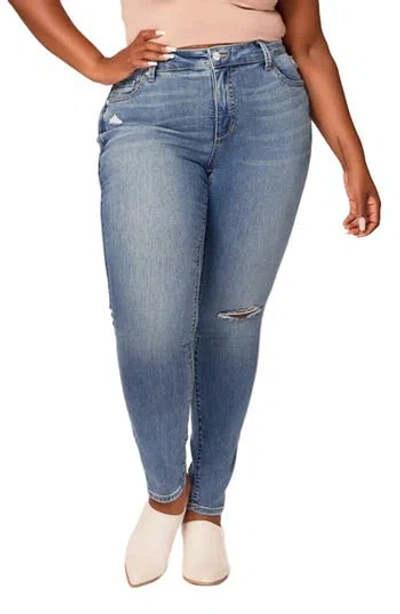 Slink Jeans Distressed High Waist Ankle Skinny Jeans In Sloane