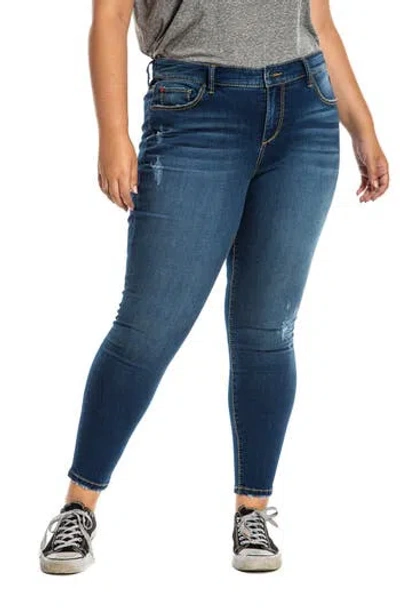 Slink Jeans Distressed Mid Rise Ankle Skinny Jeans In Beatrice