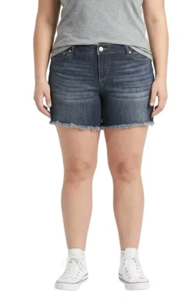Slink Jeans Frayed Hem Shorts In Luminara