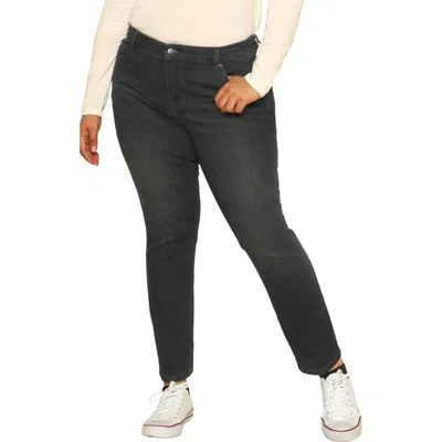 Slink Jeans High Waist Ankle Straight Leg Jeans In Black