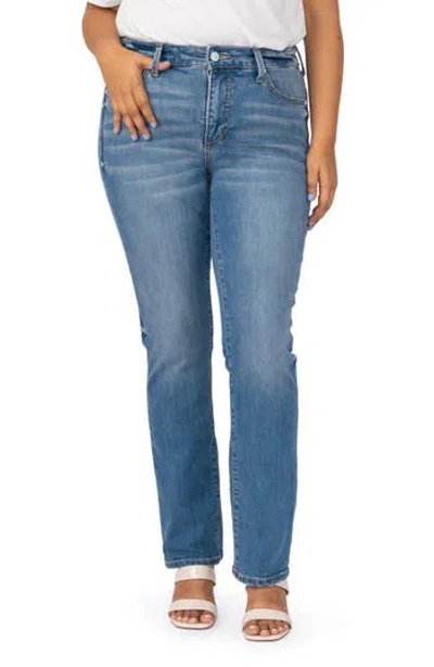 Slink Jeans High Waist Ankle Straight Leg Jeans In Blue