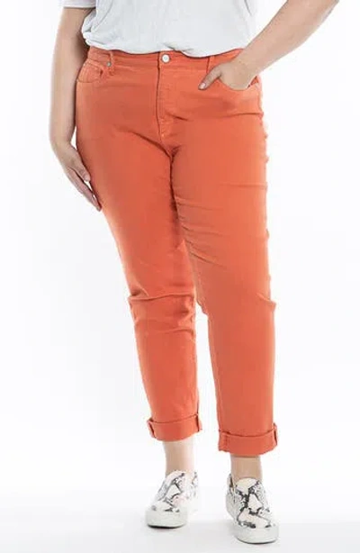 Slink Jeans High Waist Roll Hem Boyfriend Jeans In Animal Print