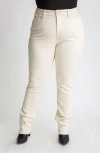 Slink Jeans High Waist Straight Leg Jeans In Beige
