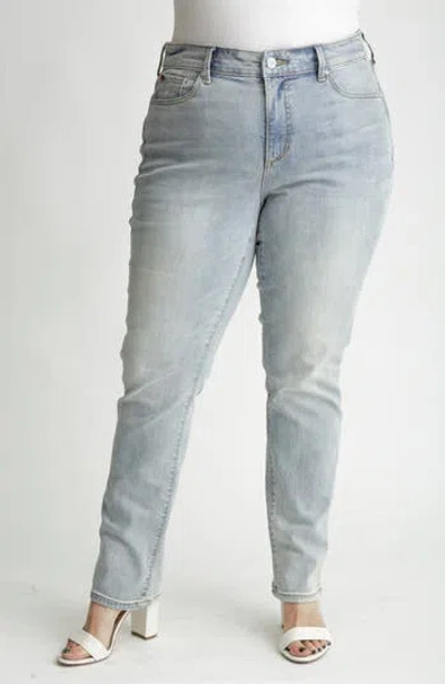 Slink Jeans High Waist Straight Leg Jeans In Brown