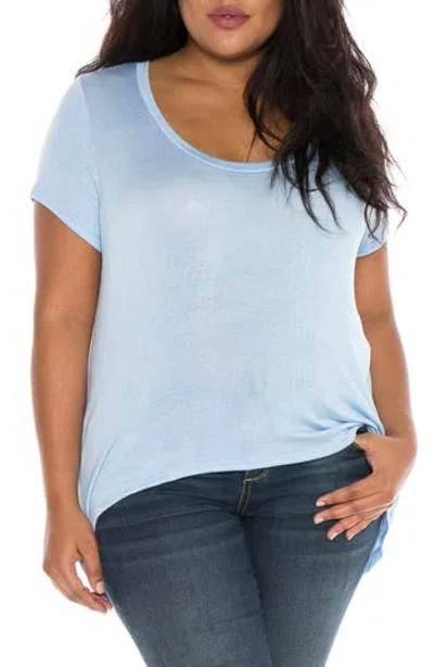Slink Jeans High/low Scoop Neck Tee In Blue