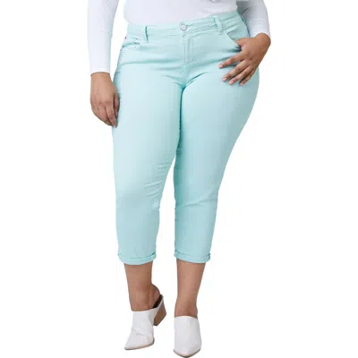 Slink Jeans Medium Rise Rolled Boyfriend Jeans In Pistachio
