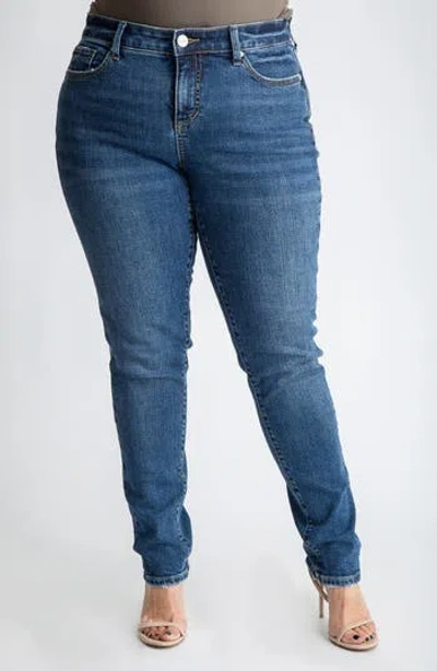 Slink Jeans Mid Rise Ankle Boyfriend Jeans In Blue