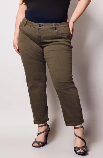 Slink Jeans Mid Rise Ankle Boyfriend Jeans In Green