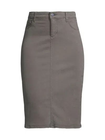 Slink Jeans, Plus Size Women's Denim Pencil Skirt In Brown