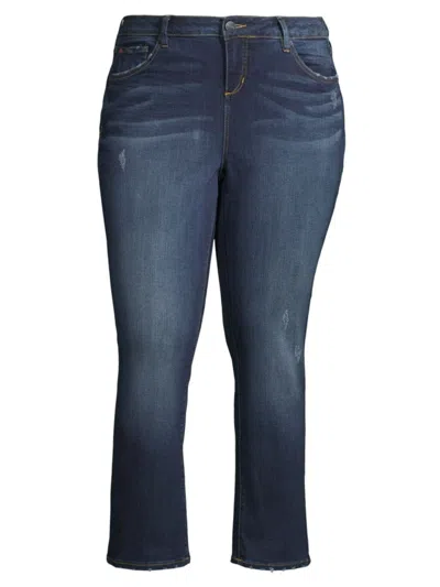 Slink Jeans, Plus Size Women's Easy High-rise Straight-leg Jeans In Sheela
