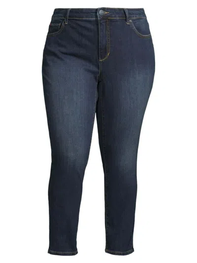 Slink Jeans, Plus Size Women's High-rise Ankle-crop Jeans In Macie