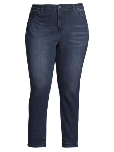 Slink Jeans, Plus Size Women's High-rise Ankle-crop Jeans In Murphy