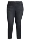 SLINK JEANS, PLUS SIZE WOMEN'S HIGH-RISE ANKLE-CROP JEANS