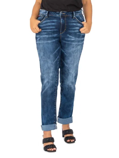 Slink Jeans, Plus Size Women's High-rise Boyfriend Jeans In Harper