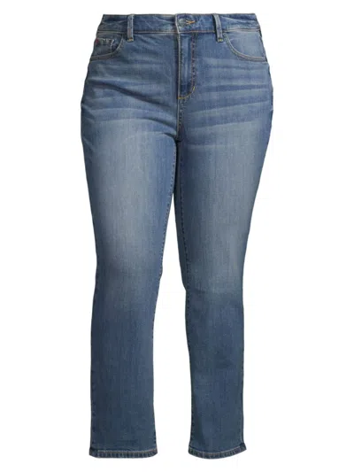 Slink Jeans, Plus Size Women's High-rise Straight-leg Jeans In Colette