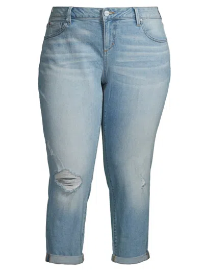 Slink Jeans, Plus Size Women's Medium-rise Boyfriend Jeans In Thea