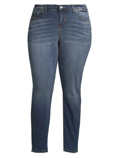 Slink Jeans, Plus Size Women's Medium-rise Slim-fit Jeans In Margaret