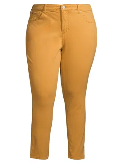 Slink Jeans, Plus Size Women's Mid-rise Jeggings In Clementine