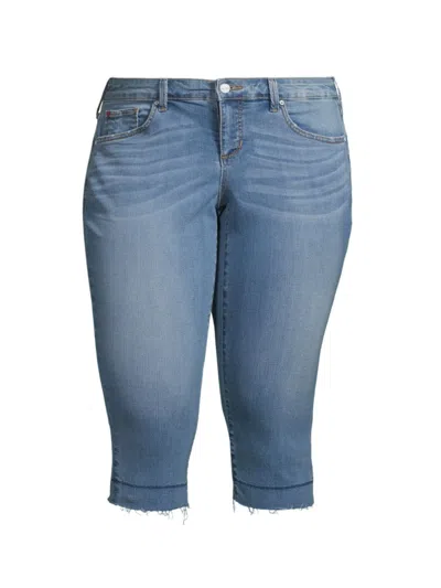 Slink Jeans, Plus Size Women's New Pirate Medium-rise Capri Jeans In Lea