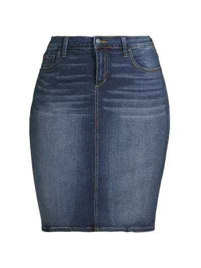 Slink Jeans, Plus Size Women's Stretch Denim Pencil Skirt In Eve