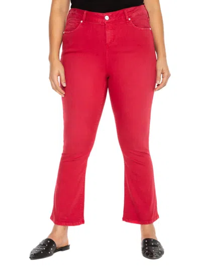 Slink Jeans Plus Women's Plus High Rise Ankle Bootcut Jeans In Chili Pepper