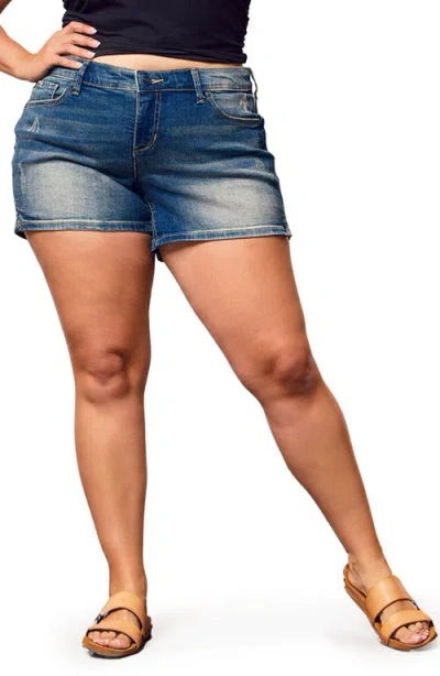 Slink Jeans Side Ven Stretch Denim Shorts