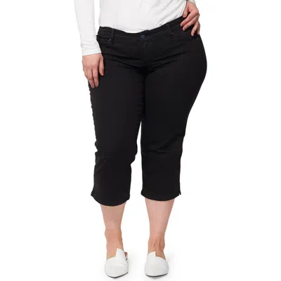 Slink Jeans Straight Leg Capri Jeans In Black