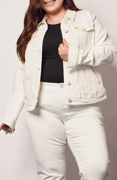 Slink Jeans Stretch Denim Trucker Jacket In White