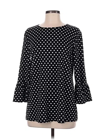 Pre-owned Slinky Brand 3/4 Sleeve Blouse In Black