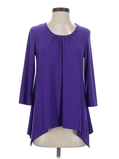 Pre-owned Slinky Brand 3/4 Sleeve Blouse In Purple