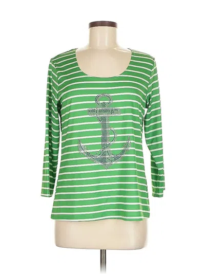 Pre-owned Slinky Brand 3/4 Sleeve T-shirt In Green