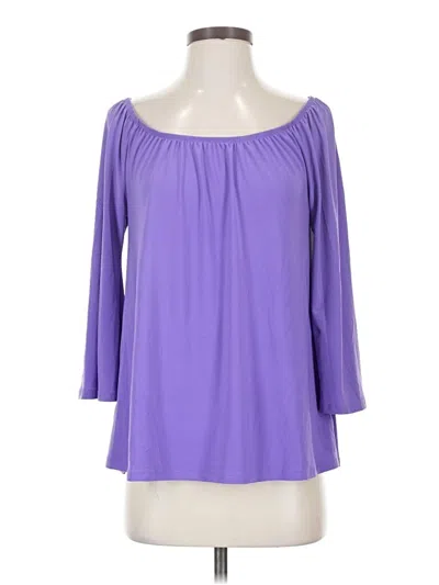 Pre-owned Slinky Brand 3/4 Sleeve T-shirt In Purple