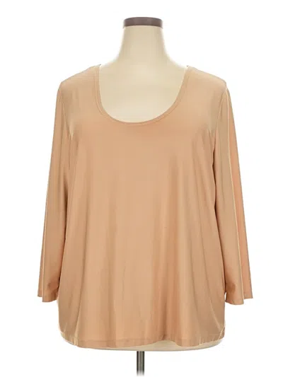 Pre-owned Slinky Brand 3/4 Sleeve T-shirt In Tan